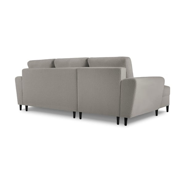 Gaiši pelēks salokāms stūra dīvāns ar uzglabāšanas vietu no buklē auduma (ar kreiso stūri/ar zvilni) Kyoto – Cosmopolitan Design-image-4