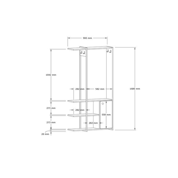 Melns/dabīga toņa priekšnama komplekts Kumsal – Kalune Design-image-3