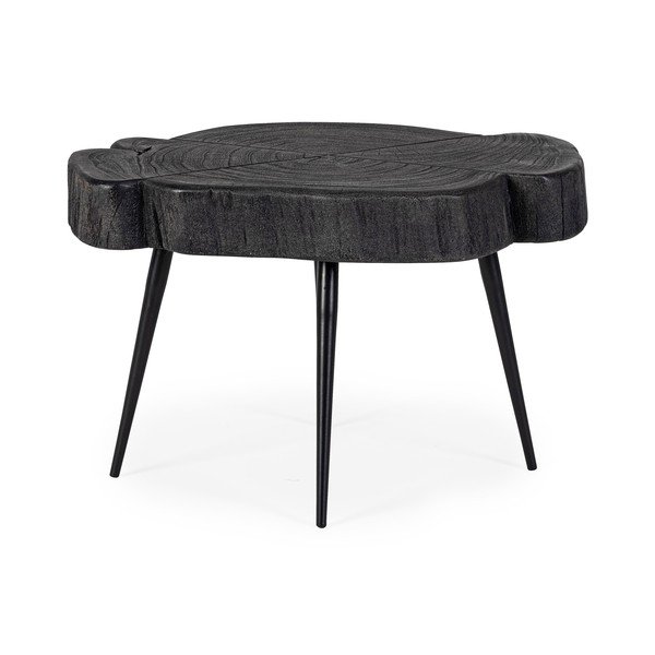 Melns žurnālgaldiņš ar akācijas koka galda virsmu 35x46 cm Zakia – Bizzotto-image-2