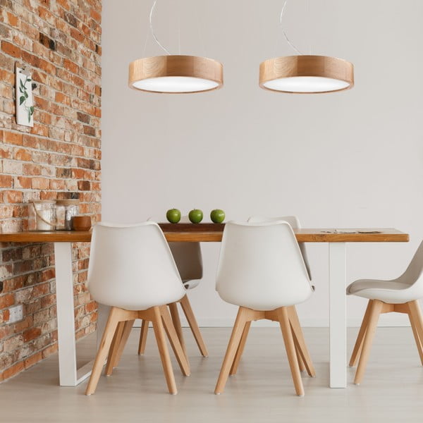 Brūna piekaramā lampa ar stikla abažūru ø 37 cm Eveline – LAMKUR-image-1