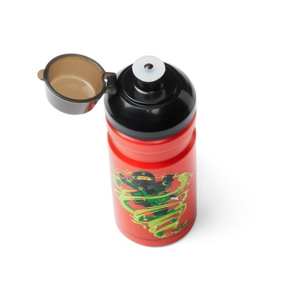Sarkana ūdens pudele ar melnu vāciņu LEGO® Ninjago, 390 ml-image-1