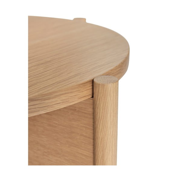 Apaļš sānu galdiņš ar ozolkoka imitāciju ø 45 cm Heritage – Hübsch-image-4