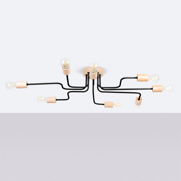 Melna/dabīga toņa griestu lampa 60x100 cm Dazzle – Sollux-image-2