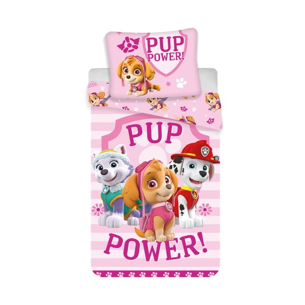 Kokvilnas bērnu gultas veļa vienvietīgai gultai 140x200 cm Paw Patrol – Jerry Fabrics