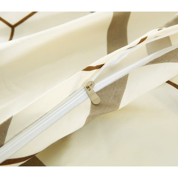 Krēmkrāsas vienguļamā sešdaļīga gultas veļa no mikrosatīna 140x200 cm Carter – My House-image-2