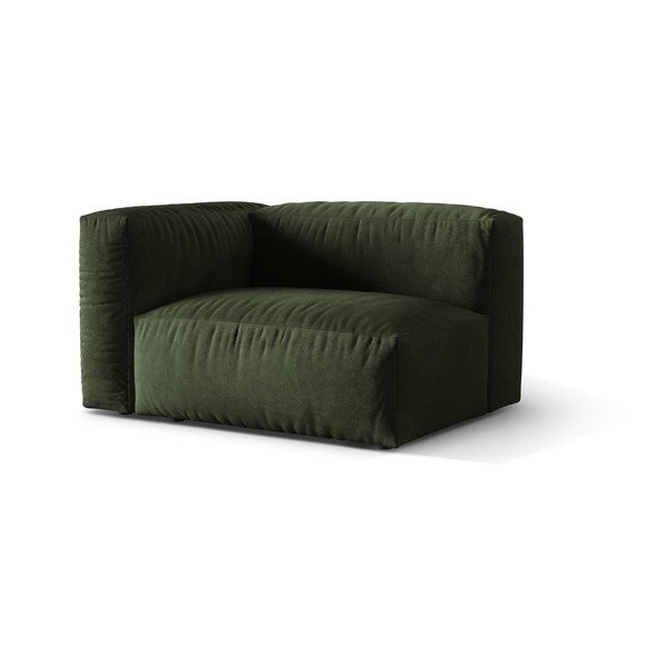 Zaļa samta modulārā dīvāna daļa (ar kreiso stūri) Martina – Micadoni -image-1