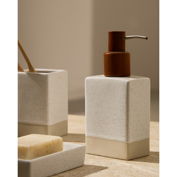 Krēmkrāsas keramikas ziepju trauks Careli – Kave Home-image-3