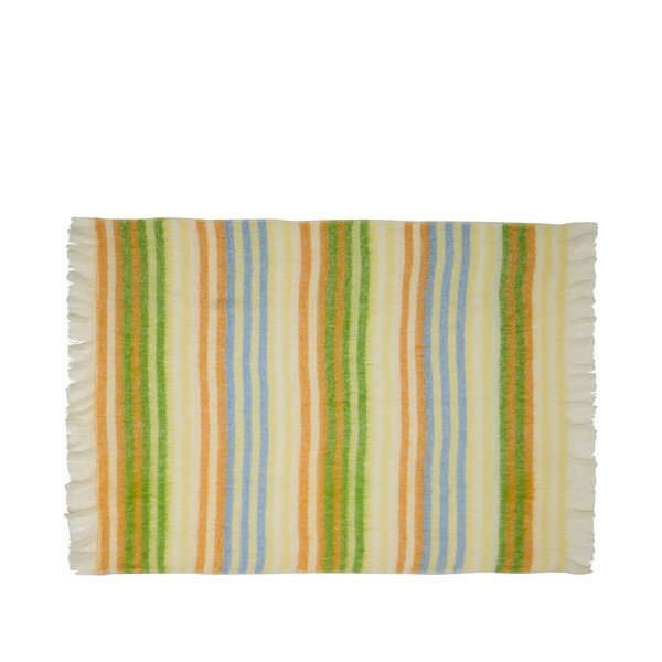 Dzeltens/zaļš pleds no vilnas maisījuma 140x200 cm Loom – Hübsch