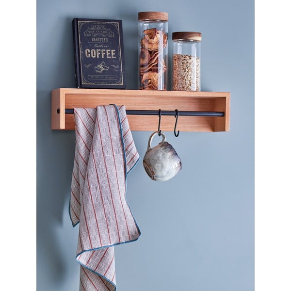 Dabīga toņa sienas pakaramais ar dižskābarža koka imitāciju ar plauktu Ryder – Bloomingville-image-1