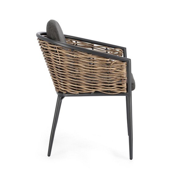 Pelēks metāla dārza krēsls Maribela – Bizzotto-image-3