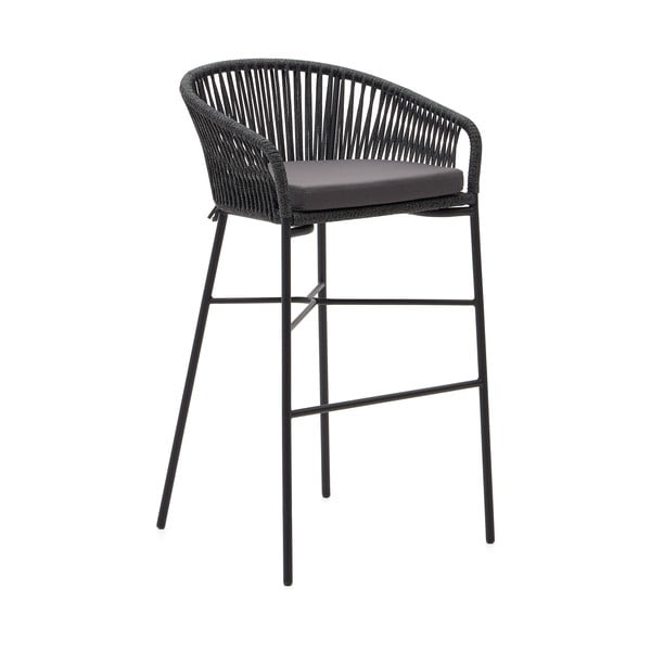 Melni tērauda bāra krēsli (4 gab.) (sēdekļa augstums 80 cm) Yanet – Kave Home