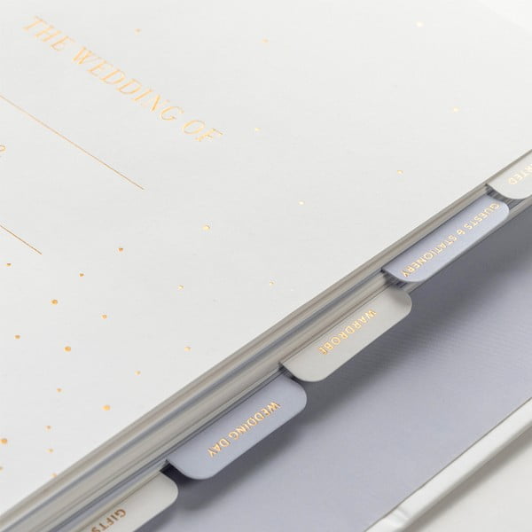 Balts kāzu plānotājs ar uzglabāšanas kabatām Busy B-image-1