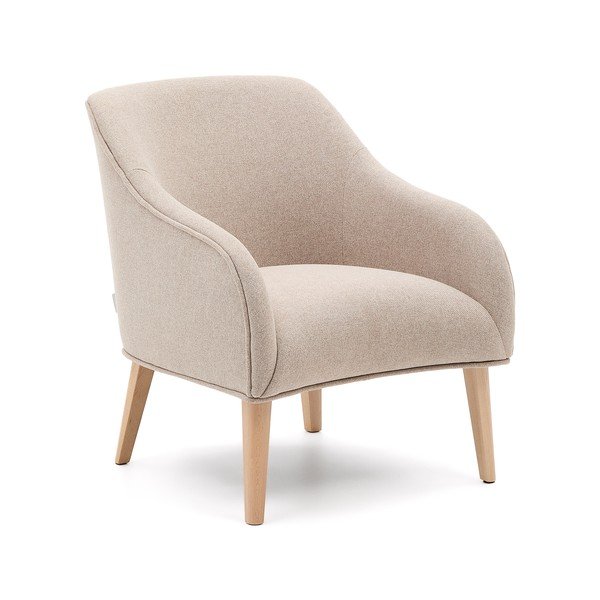 Bēšs atpūtas krēsls Bobly – Kave Home-image-4