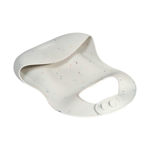 Balts silikona bērnu priekšautiņš ar kabatu Kindsgut Bib Confetti-image-3