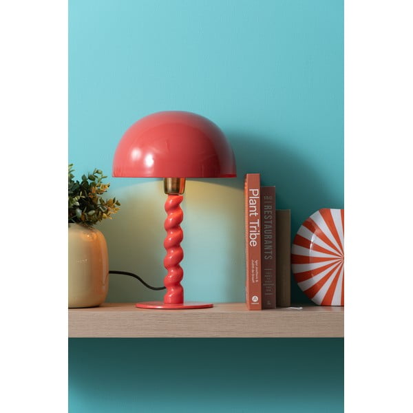 Sarkana galda lampa ar metāla abažūru (augstums 39 cm) Prisa – Leitmotiv-image-1