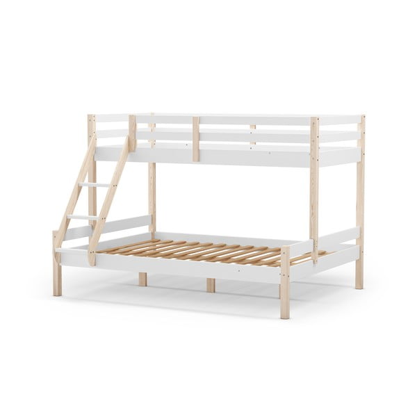 Balta priedes masīvkoka divstāvu bērnu gulta 90x190/140x190 cm Livia – Marckeric-image-3