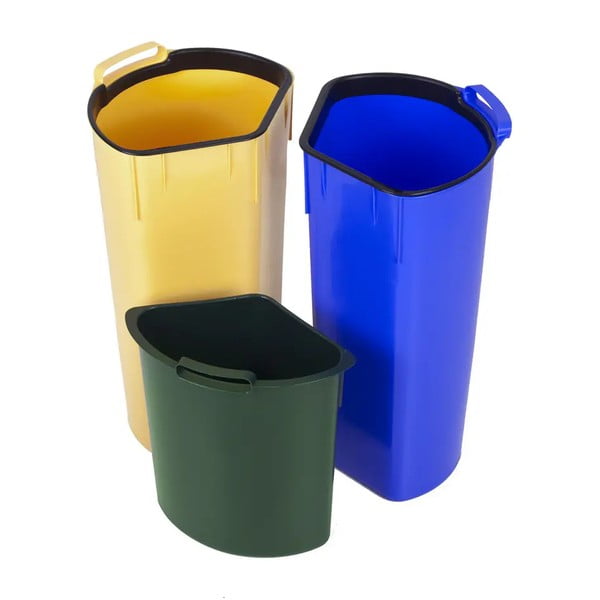 Plastmasas atkritumu tvertne šķirotiem atkritumiem/ar pedāli 17+17+6 l Trio – Curver-image-1