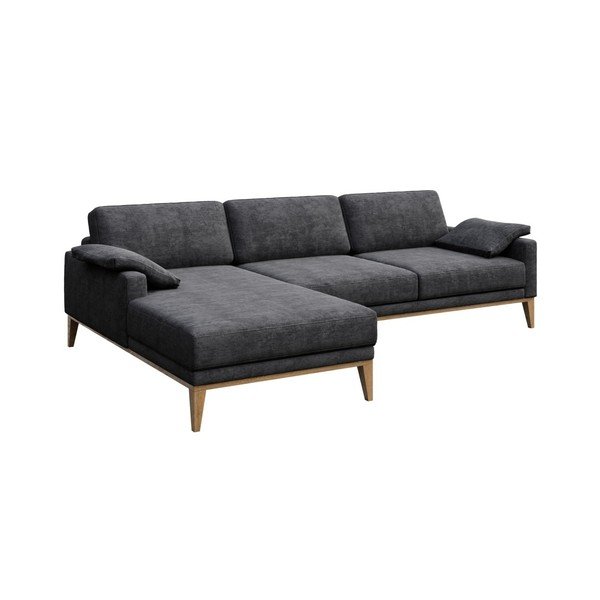 Tumši pelēks stūra dīvāns MESONICA Musso, kreisais stūris-image-2