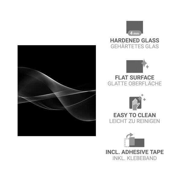 Rūdīta stikla plīts sienas aizsargplāksne 70x60 cm Smoke – Wenko-image-3