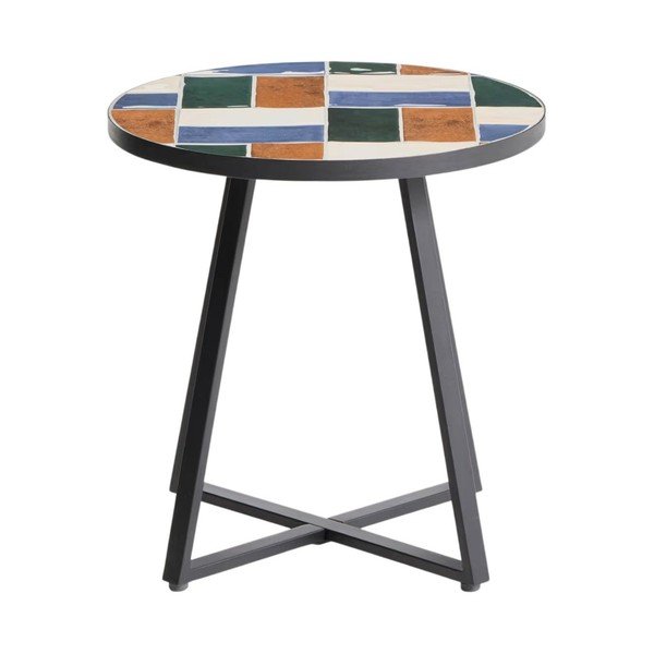Apaļš dārza galdiņš ar keramikas virsmu ø 45 cm Tella – Kave Home-image-3