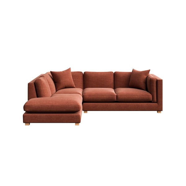 Ķieģeļu sarkans stūra dīvāns (ar kreiso stūri) Pomo – Ame Yens
