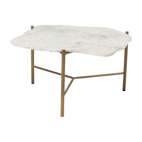Balts kafijas galdiņš ar marmora virsmu Kare Design Piedra, 76 x 72 cm