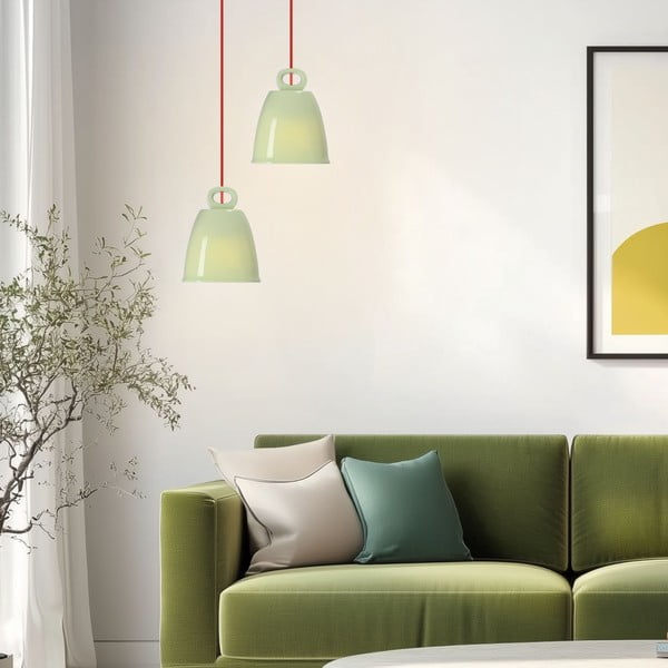 Zaļa piekaramā lampa ar keramikas abažūru Sewilla – Candellux Lighting-image-1