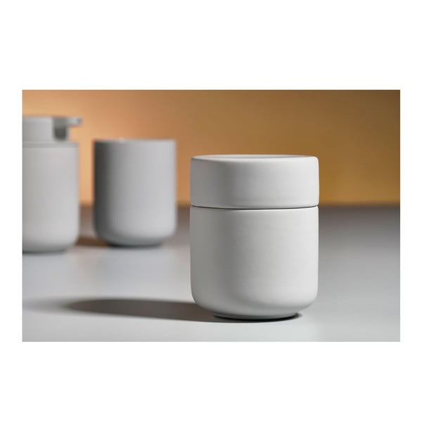 Gaiši pelēks keramikas trauks ar vāku Zone UME-image-1