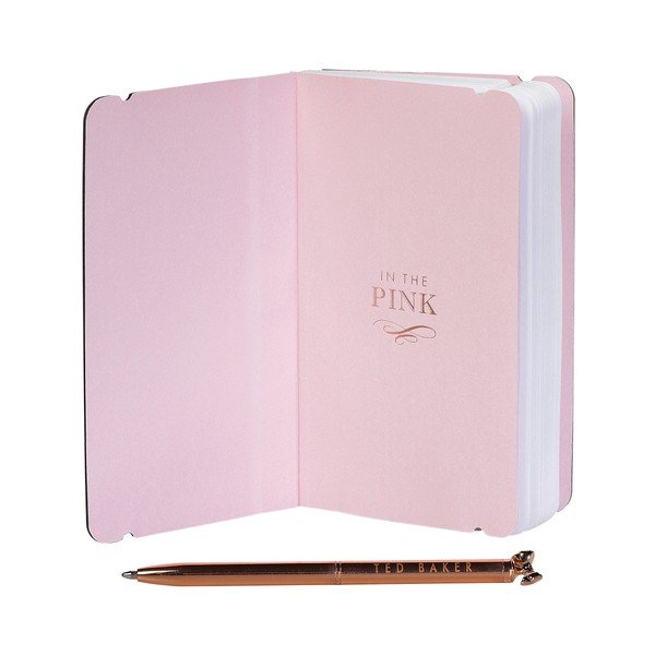 Rozā blociņš ar Ted Baker Bow pildspalvu-image-1