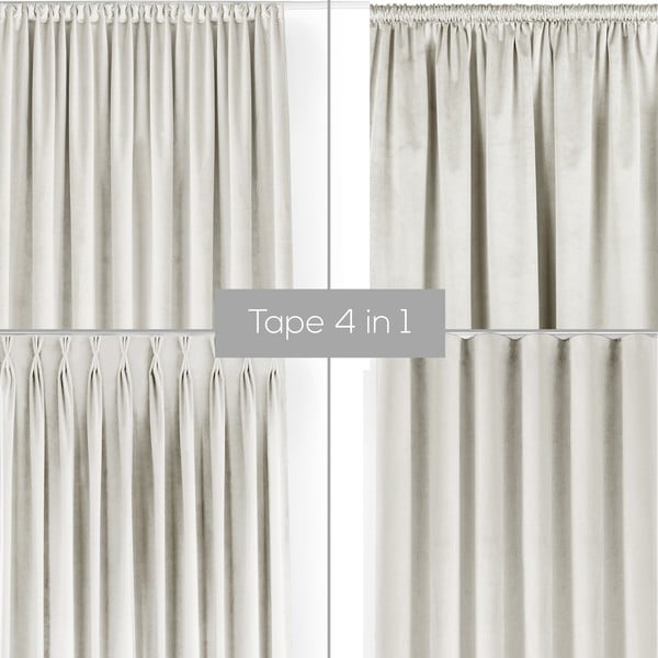 Krēmkrāsas samta daļēji gaismu necaurlaidīgs aizkars 400x250 cm Velto – Filumi-image-1