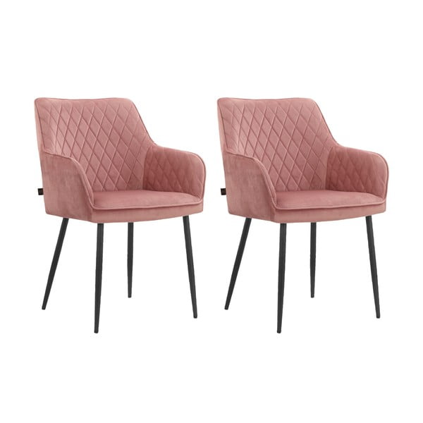Gaiši rozā polsterēti ēdamistabas krēsli (2 gab.) Elvira – Støraa-image-4