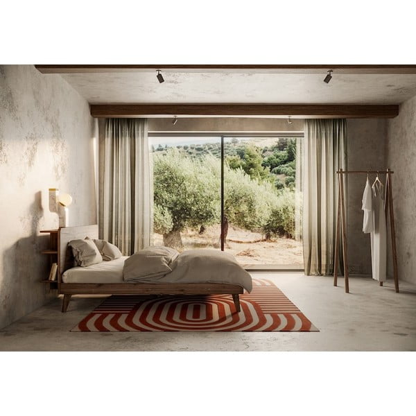 Brūna divguļamā gulta no priedes koka ar režģi 140x200 cm Retreat – Karup Design-image-1