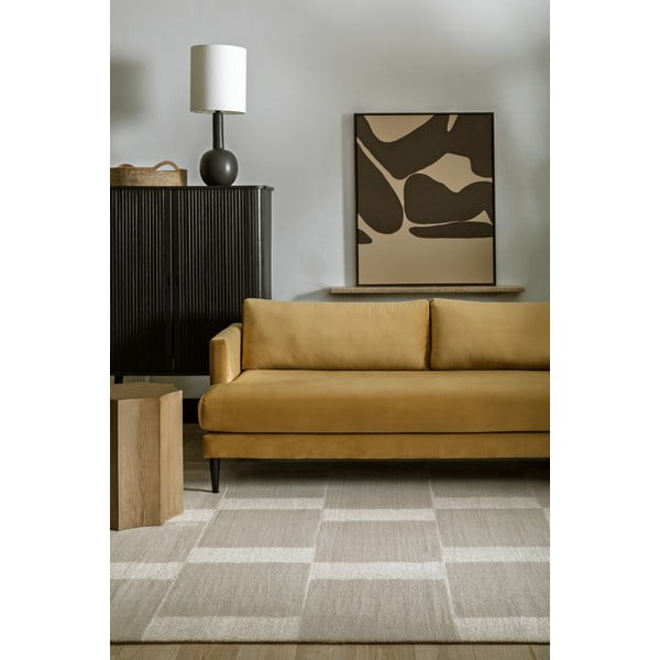 Pelēkbēšs vilnas paklājs 133x190 cm Agnus Pavement – Agnella-image-1