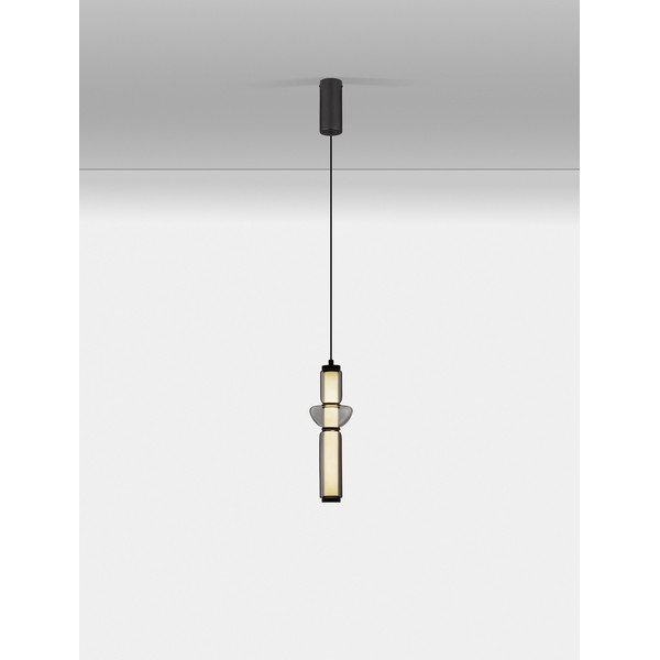 Pelēka stikla LED piekaramā lampa ar regulējamu spilgtumu ø 12 cm Ulon – Nova Luce-image-4