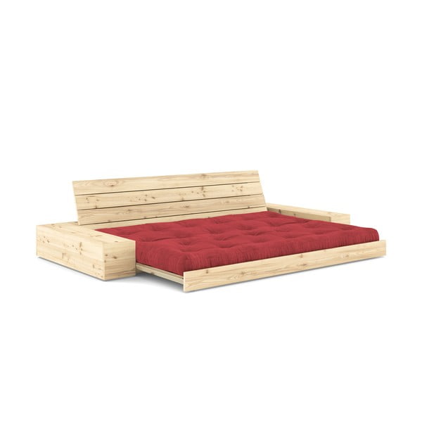 Sarkans velveta izvelkamais dīvāns 244 cm Base – Karup Design-image-4