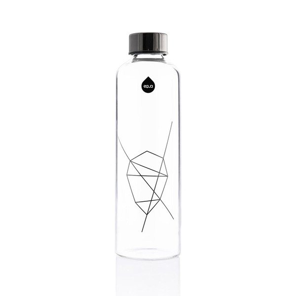 Melnbaltā stikla pudele no borsilikāta ar mākslīgās ādas apvalku Equa Mismatch Stone, 750 ml-image-2