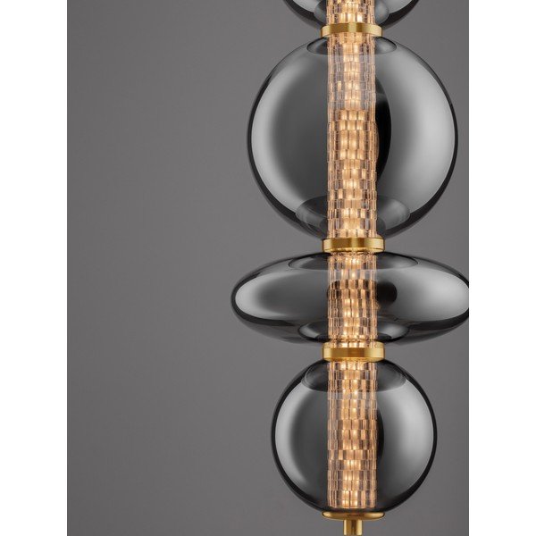 Pelēka metāla LED piekaramā lampa ar stikla abažūru ø 25,5 cm Navi – Nova Luce-image-4