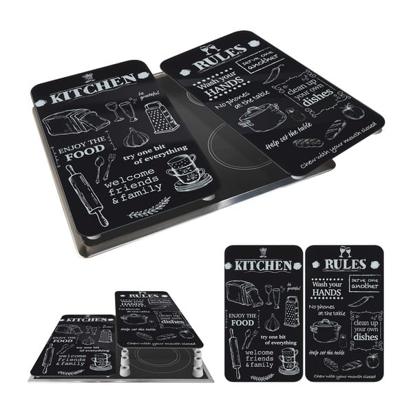 Rūdīta stikla plīts aizsargplāksnes (2 gab.) 52x30 cm Kitchen Rules – Maximex-image-3