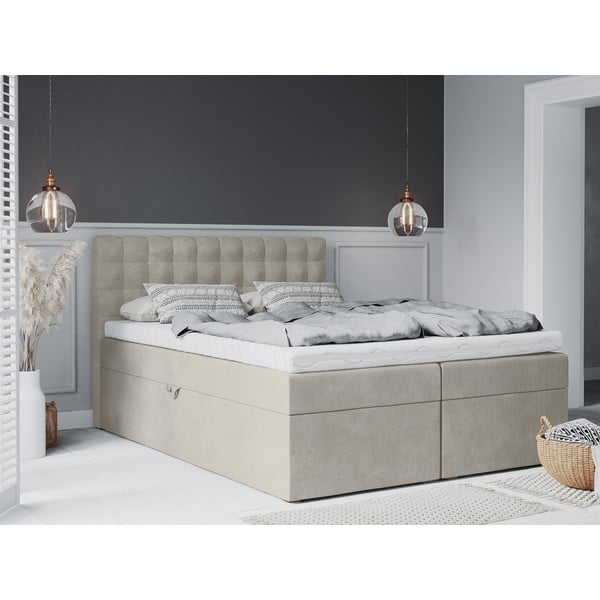 Bēša divguļamā gulta Mazzini Beds Jade, 160 x 200 cm-image-4