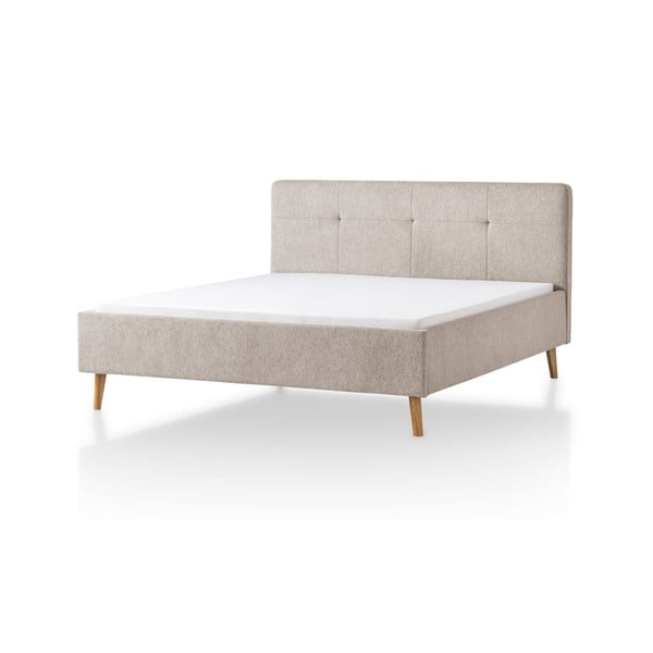 Pelēka/brūna polsterēta divvietīga gulta 180x200 cm Smart – Meise Möbel
