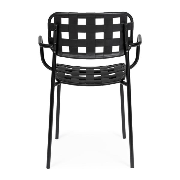 Melni metāla dārza krēsli (4 gab.) Clover – Bizzotto-image-4