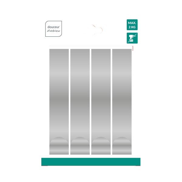 Spīdīgas sudraba krāsas metāla piekarināmi āķi (4 gab.) Fixeo – douceur d'intérieur-image-1