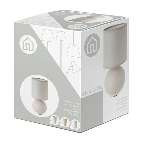 Bēša keramikas galda lampa ar auduma abažūru (augstums 24,5 cm) – Casa Selección-image-4