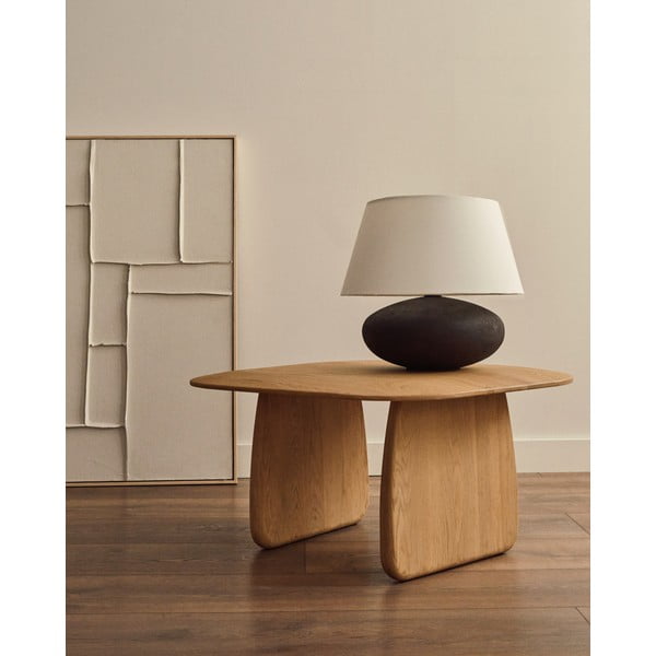 Melnbalta galda lampa ar auduma abažūru (augstums 35 cm) Nessi – Kave Home-image-1