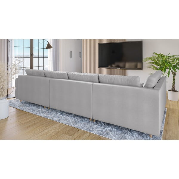 Gaiši pelēks stūra dīvāns (labais stūris) Ariella – Ropez-image-3