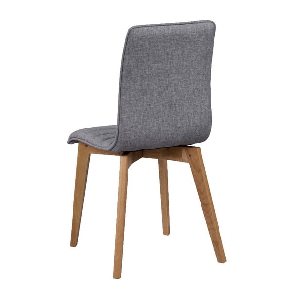 Pelēks ēdamistabas krēsls ar brūnām kājām Rowico Grace-image-4