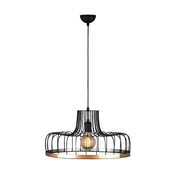 Melna/vara krāsas piekaramā lampa ar metāla abažūru ø 53 cm Fellini – Opviq lights