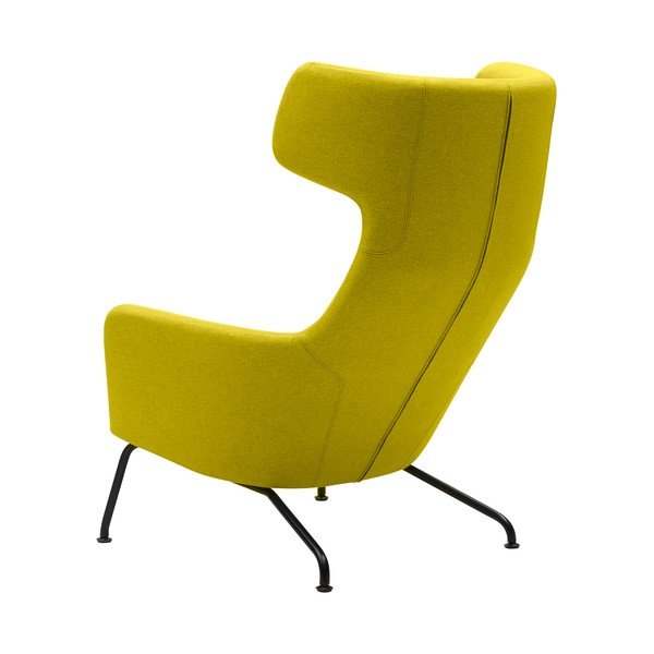 Dzeltens atzveltnes krēsls ar melnām kājām Softline Havana-image-3