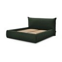 Tumši zaļa polsterēta divvietīga gulta ar veļas kasti un redelēm 160x200 cm Jade – Bobochic Paris