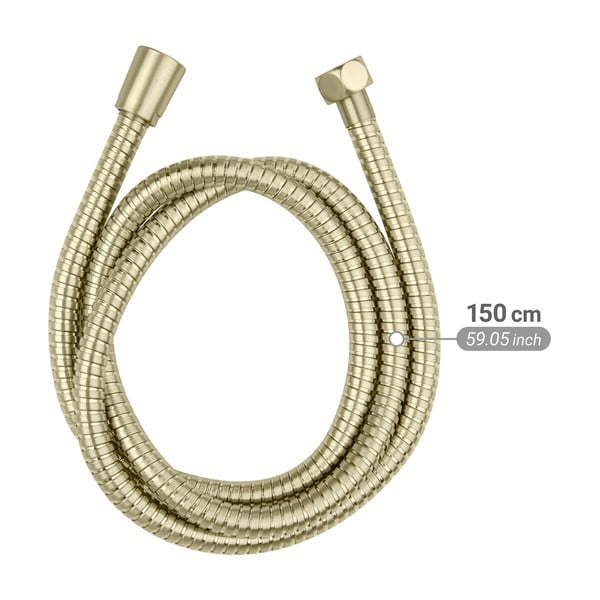 Matētas zelta krāsas nerūsējošā tērauda dušas šļūtene 150 cm Brass – Wenko-image-4
